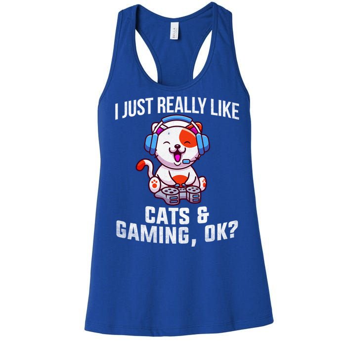 Gamer Gamer Cats And Gaming Cats And Gaming Gift Women's Racerback Tank