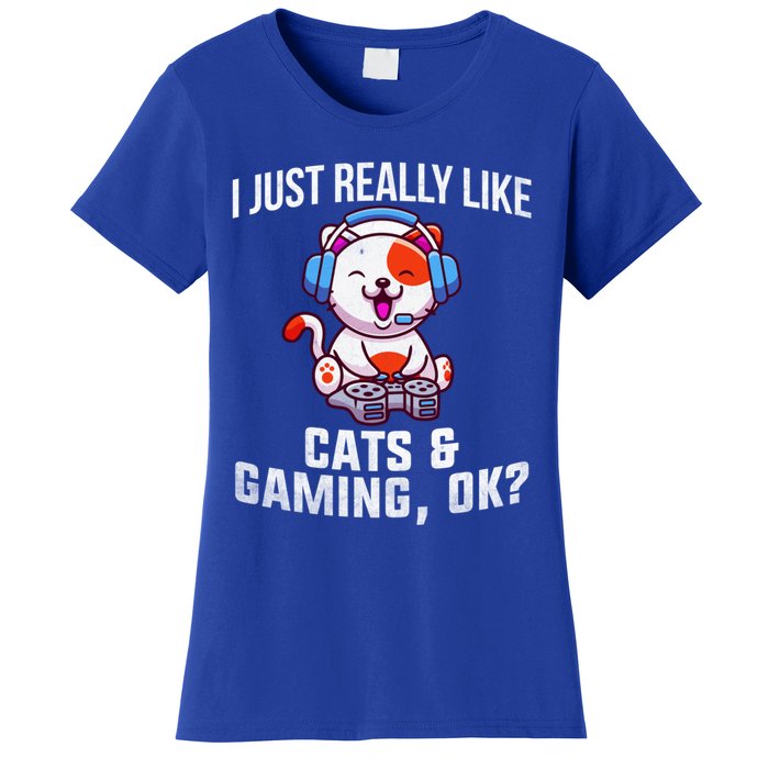 Gamer Gamer Cats And Gaming Cats And Gaming Gift Women's T-Shirt