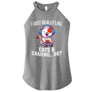 Gamer Gamer Cats And Gaming Cats And Gaming Gift Women's Perfect Tri Rocker Tank