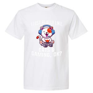 Gamer Gamer Cats And Gaming Cats And Gaming Gift Garment-Dyed Heavyweight T-Shirt