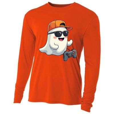 Gamer Ghost Cool Halloween Costume Video Game Lover Gaming Gift Cooling Performance Long Sleeve Crew