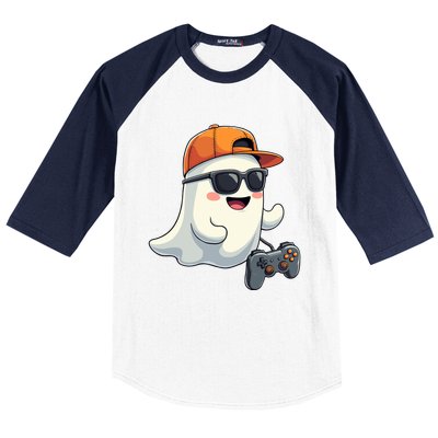 Gamer Ghost Cool Halloween Costume Video Game Lover Gaming Gift Baseball Sleeve Shirt