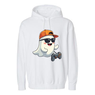 Gamer Ghost Cool Halloween Costume Video Game Lover Gaming Gift Garment-Dyed Fleece Hoodie