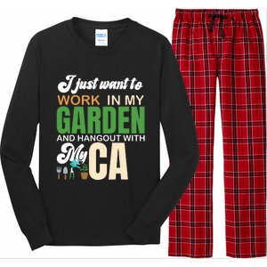 Gardening Graphic Cat Lover Gardener Garden Pet Gifts Plants Long Sleeve Pajama Set