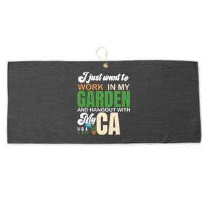 Gardening Graphic Cat Lover Gardener Garden Pet Gifts Plants Large Microfiber Waffle Golf Towel