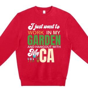 Gardening Graphic Cat Lover Gardener Garden Pet Gifts Plants Premium Crewneck Sweatshirt