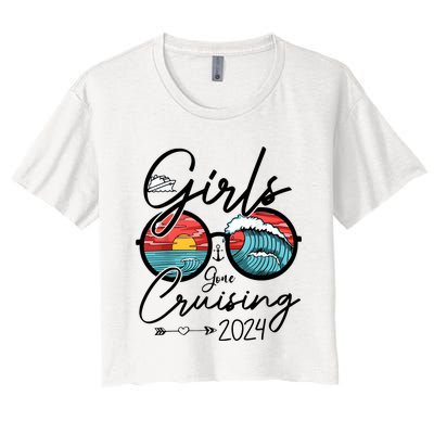 Girl Gone Cruising 2024 Ship Vacation Matching Women's Crop Top Tee