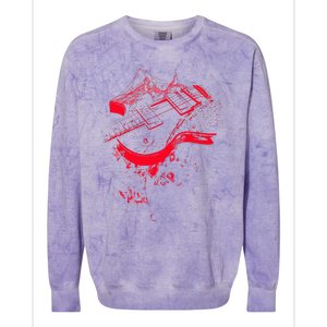 Graphic Guitar Cool Rock Music Musicians Gift Colorblast Crewneck Sweatshirt