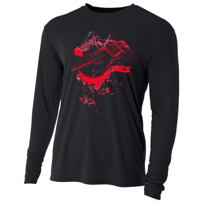 Graphic Guitar Cool Rock Music Musicians Gift Cooling Performance Long Sleeve Crew