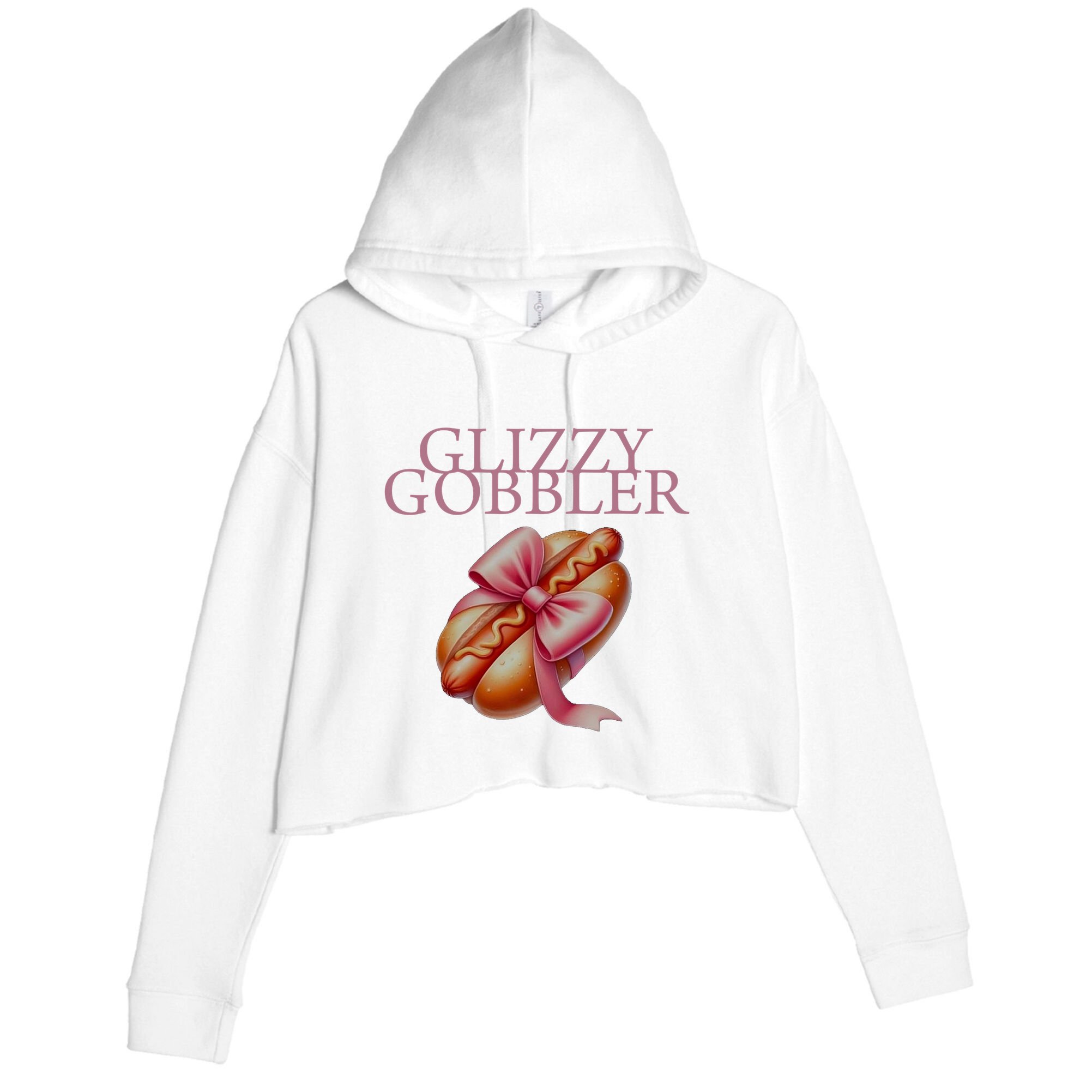 Glizzy Gobbler Coquette Crop Fleece Hoodie
