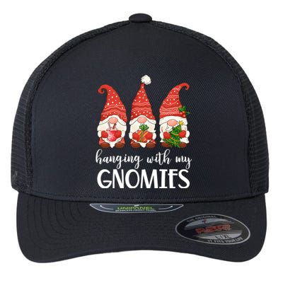 Garden Gnome Christmas Hanging With My Gnomies Gift Flexfit Unipanel Trucker Cap