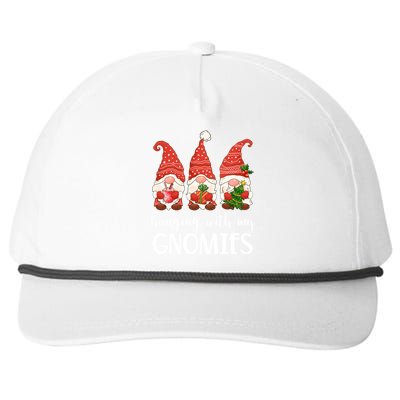 Garden Gnome Christmas Hanging With My Gnomies Gift Snapback Five-Panel Rope Hat