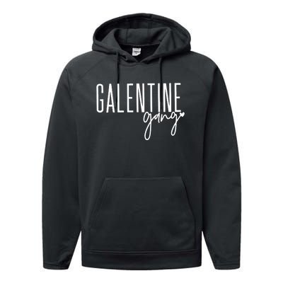 Galentine Gang Cute Valentines Day Performance Fleece Hoodie