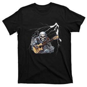 Ghost Guitar Cool Guitar Player Skeleton Hands Guitar T-Shirt