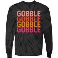 Gobble Gobble Cute Thanksgiving Vintage Tie-Dye Long Sleeve Shirt