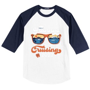 Grannys Gone Cruising Family Cruise Squad Vacation Quote Cool Gift Baseball Sleeve Shirt