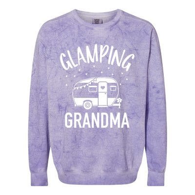 Glamping Grandma Camping Caravan Trailer Great Gift Colorblast Crewneck Sweatshirt