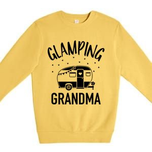 Glamping Grandma Camping Caravan Trailer Great Gift Premium Crewneck Sweatshirt