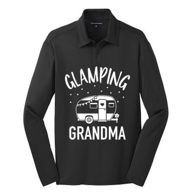 Glamping Grandma Camping Caravan Trailer Great Gift Silk Touch Performance Long Sleeve Polo