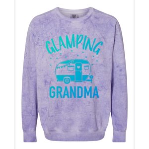 Glamping Grandma Camping Caravan Trailer Great Gift Colorblast Crewneck Sweatshirt