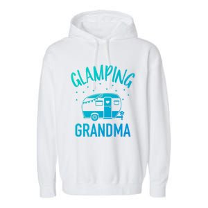 Glamping Grandma Camping Caravan Trailer Great Gift Garment-Dyed Fleece Hoodie