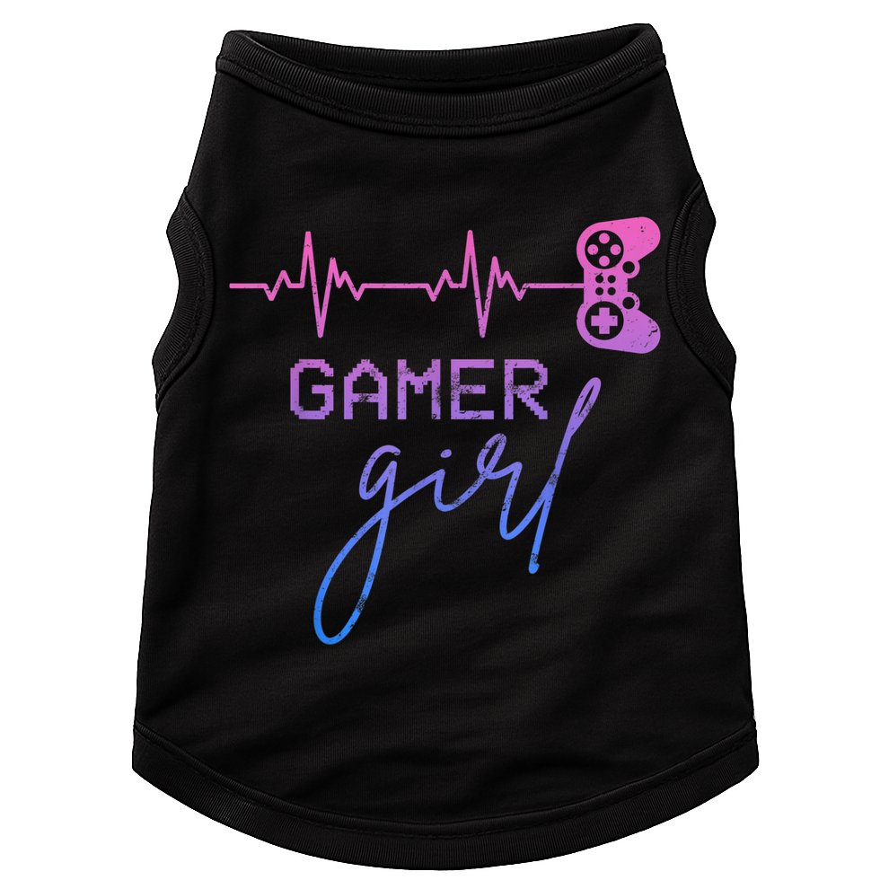 Gamer Girl Cute Heartbeat Gamer For Girl Video Game Lovers Doggie Tank