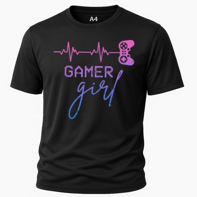 Gamer Girl Cute Heartbeat Gamer For Girl Video Game Lovers Performance Shirt