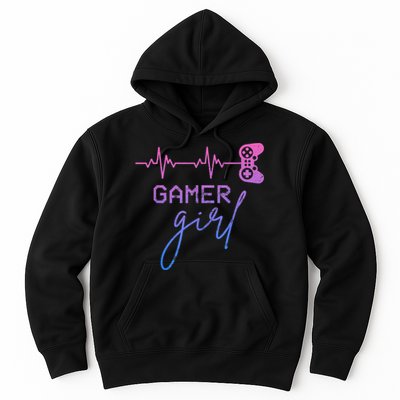 Gamer Girl Cute Heartbeat Gamer For Girl Video Game Lovers Hoodie