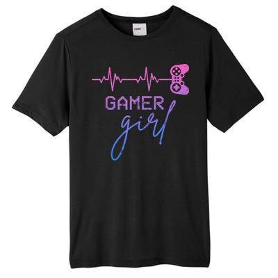 Gamer Girl Cute Heartbeat Gamer For Girl Video Game Lovers Tall Fusion ChromaSoft Performance T-Shirt