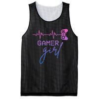 Gamer Girl Cute Heartbeat Gamer For Girl Video Game Lovers Mesh Reversible Basketball Jersey Tank