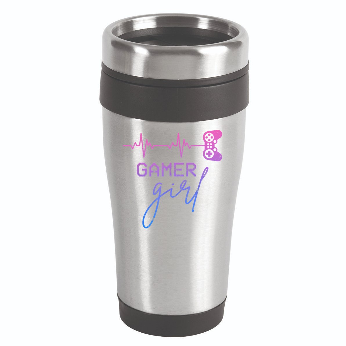 Gamer Girl Cute Heartbeat Gamer For Girl Video Game Lovers 16oz Travel Tumbler