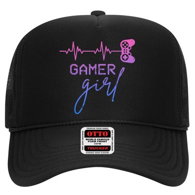 Gamer Girl Cute Heartbeat Gamer For Girl Video Game Lovers Trucker Hat