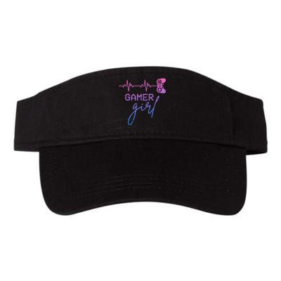 Gamer Girl Cute Heartbeat Gamer For Girl Video Game Lovers Valucap Bio-Washed Visor