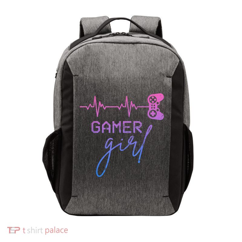 Gamer Girl Cute Heartbeat Gamer For Girl Video Game Lovers Vector Backpack