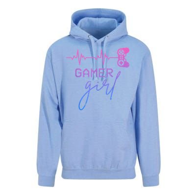 Gamer Girl Cute Heartbeat Gamer For Girl Video Game Lovers Unisex Surf Hoodie