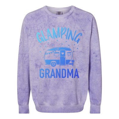 Glamping Grandma Camping Caravan Trailer Great Gift Colorblast Crewneck Sweatshirt