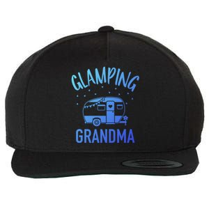 Glamping Grandma Camping Caravan Trailer Great Gift Wool Snapback Cap