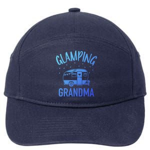 Glamping Grandma Camping Caravan Trailer Great Gift 7-Panel Snapback Hat