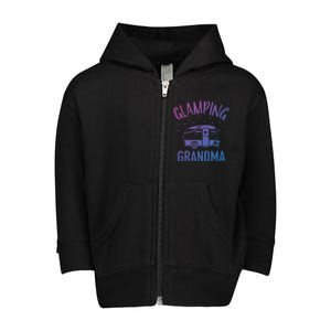 Glamping Grandma Camping Caravan Trailer Great Gift Toddler Zip Fleece Hoodie