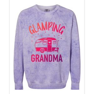 Glamping Grandma Camping Caravan Trailer Great Gift Colorblast Crewneck Sweatshirt