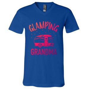 Glamping Grandma Camping Caravan Trailer Great Gift V-Neck T-Shirt