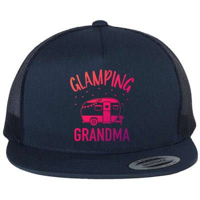 Glamping Grandma Camping Caravan Trailer Great Gift Flat Bill Trucker Hat