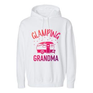 Glamping Grandma Camping Caravan Trailer Great Gift Garment-Dyed Fleece Hoodie