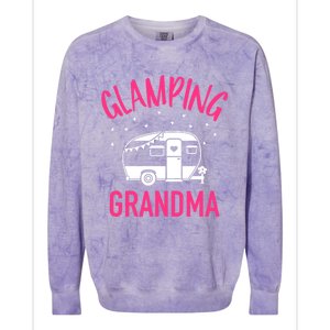 Glamping Grandma Camping Caravan Trailer Gift Colorblast Crewneck Sweatshirt