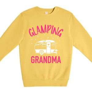 Glamping Grandma Camping Caravan Trailer Gift Premium Crewneck Sweatshirt