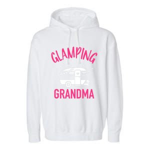 Glamping Grandma Camping Caravan Trailer Gift Garment-Dyed Fleece Hoodie