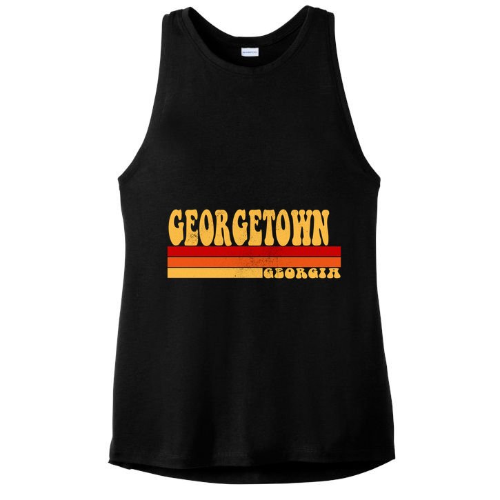 Georgetown Georgia City Vintage Roots Retro Design 70s 80s Gift Ladies PosiCharge Tri-Blend Wicking Tank