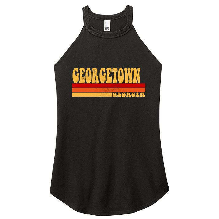 Georgetown Georgia City Vintage Roots Retro Design 70s 80s Gift Women's Perfect Tri Rocker Tank