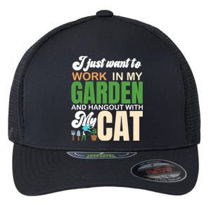 Gardening Graphic Cat Lover Gardener Garden Pet Gifts Plants Flexfit Unipanel Trucker Cap