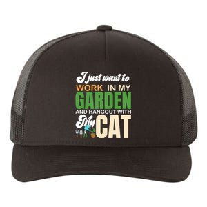 Gardening Graphic Cat Lover Gardener Garden Pet Gifts Plants Yupoong Adult 5-Panel Trucker Hat